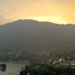 Sunrise over Himalayan town of Bhimtal